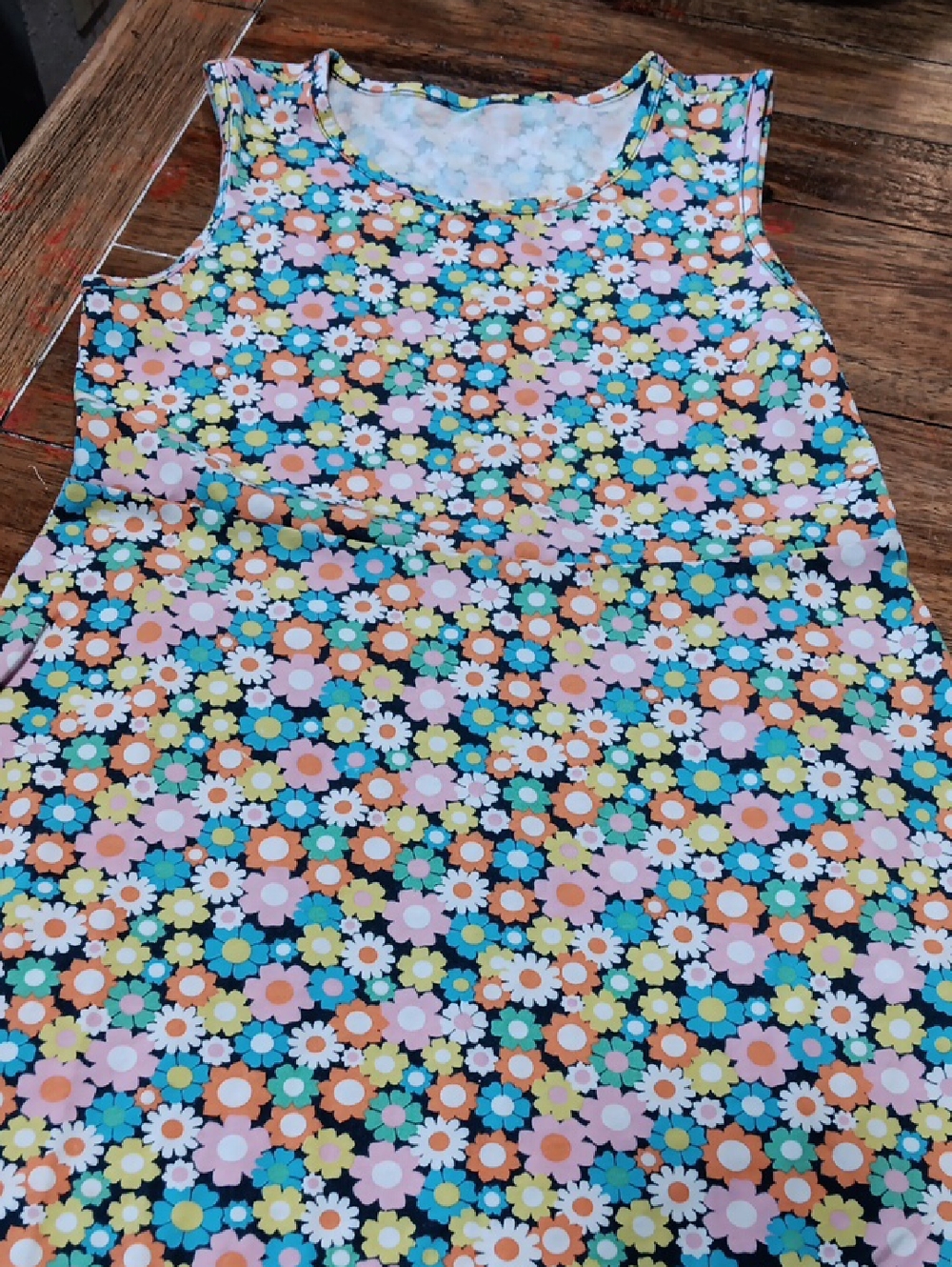 wonder nation Pastel Daisy Print Tank Top Dress  in Yellow, Blue, Peach